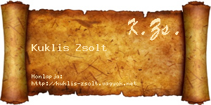Kuklis Zsolt névjegykártya